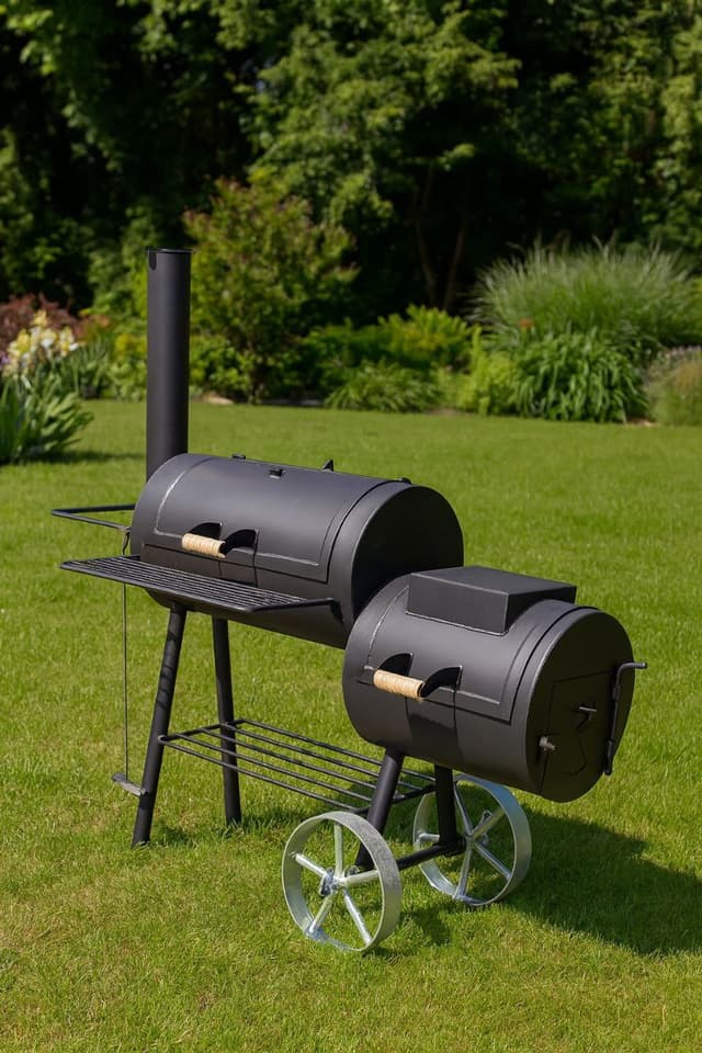 STALUMO Barrel Grill – Steel Garden Grill with Smoker (BBQ)