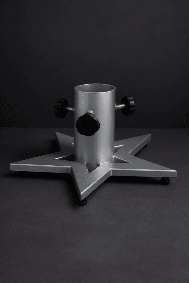Stalumo Premium – Christmas Tree Stand Star – Silver – Small
